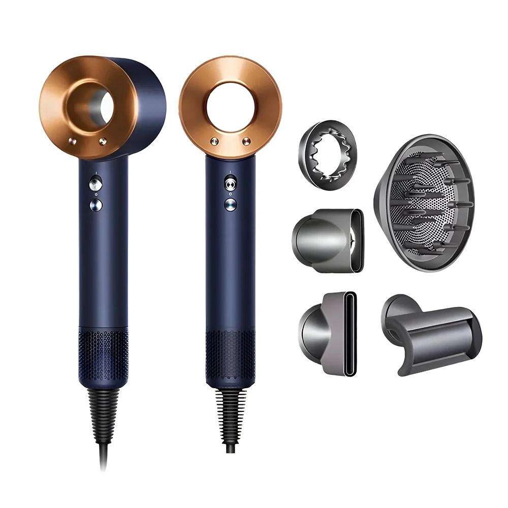Doyoo AirPro™ Föhn Navy Kupfer mit 5-teiligem Styling-Aufsatz-Set